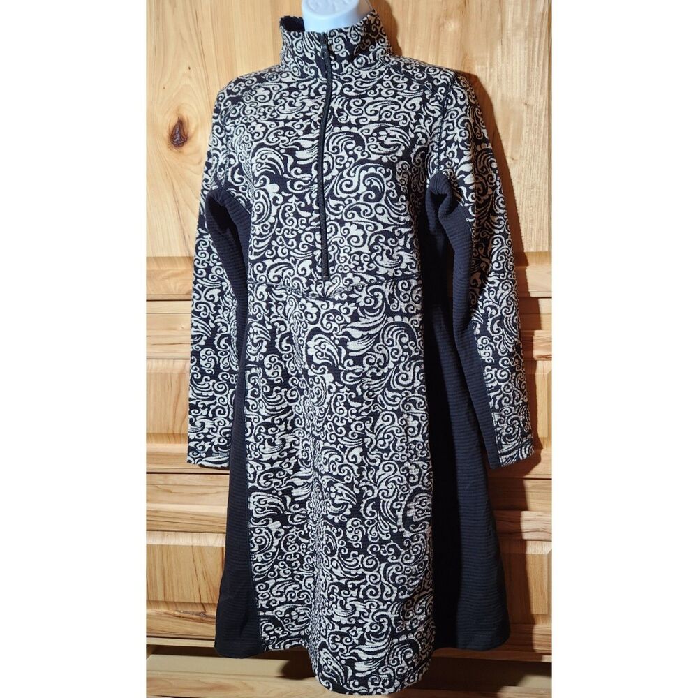 Sahalie Long Top Sweater Dress Women’s Medium Black & Gray